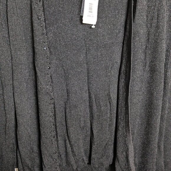 Draper's & Damon's Women's Beaded Sweater Set Petite M, NWT, Black Tank Cardigan - Picture 4 of 16